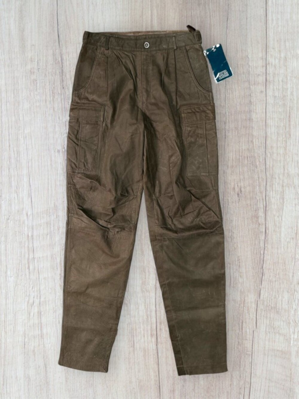 NWT Vintage Adventure Bound Wilsons Leather Cargo Pants Brown Aniline Utility 32